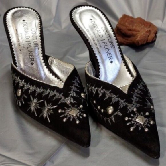 Donald J Pliner Italian Couture Studded Slide Heels sz 5 ~ Like new, 1minor flaw - Picture 12 of 12